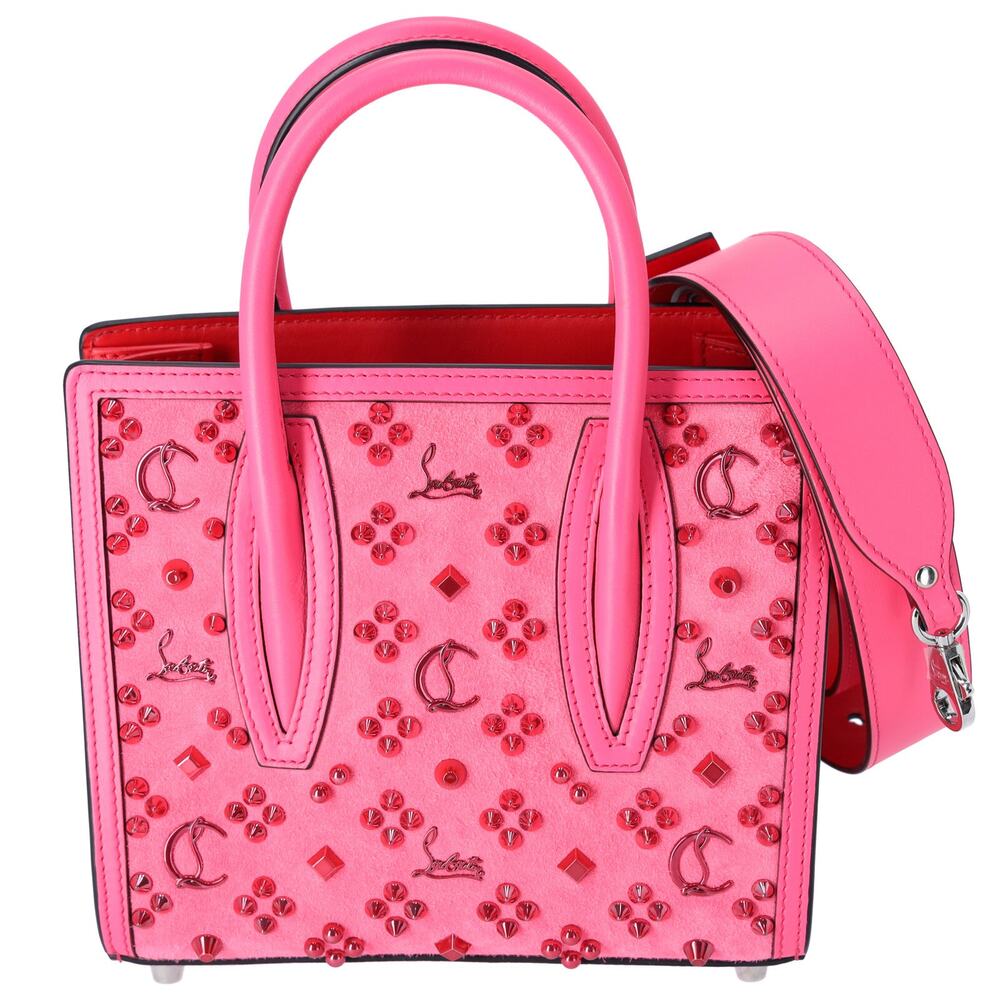 Christian Louboutin Studded Paloma S Small Handbag Shoulder Bag Pink 241213N